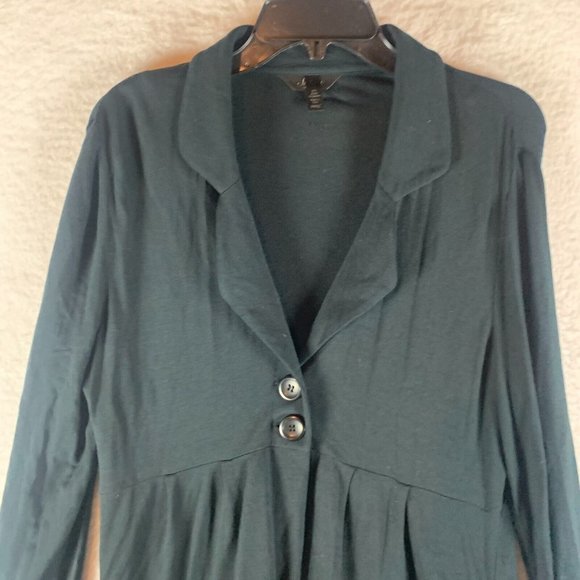 Soma Intimates Women’s Two-Button Black Pleated Terry Jacket Sweater Size S 8652 - Picture 2 of 11